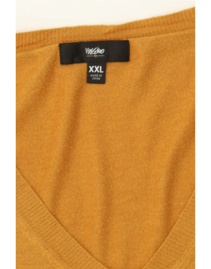 MOSSIMO Womens V-Neck Jumper Sweater UK 20 2XL Orange Nylon Vintage Mossimo and Second-Hand Mossimo from Messina Hembry 