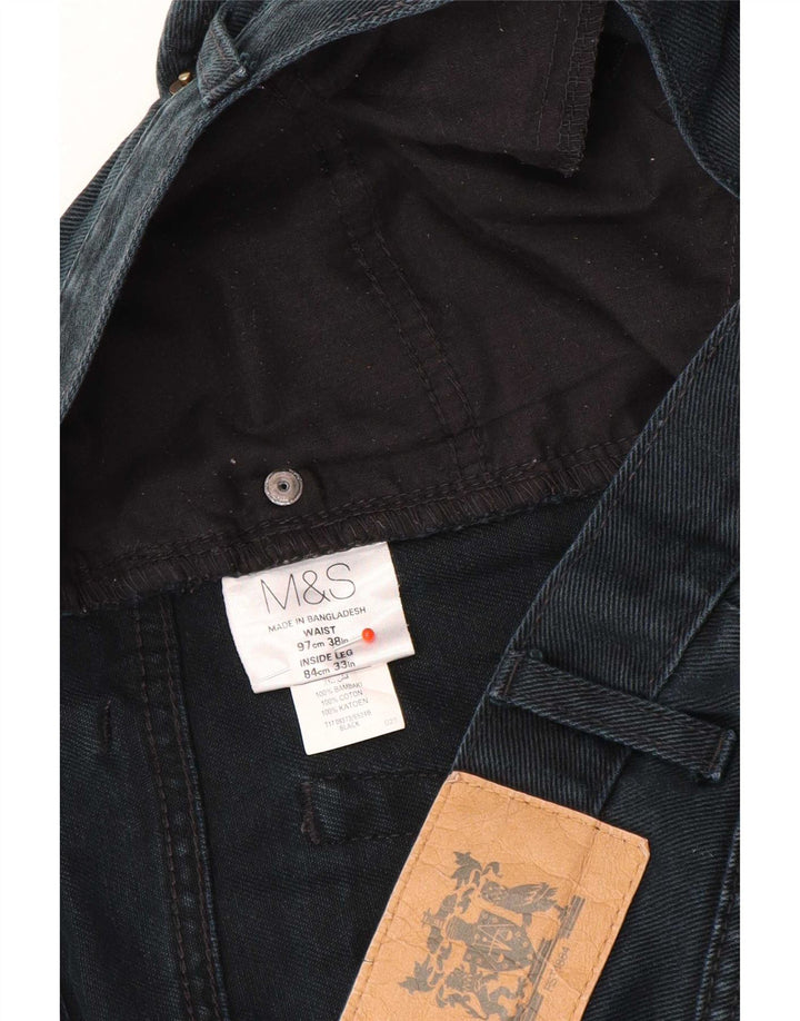 Мужские прямые джинсы Marks & Spencer W38 L33, черный хлопок