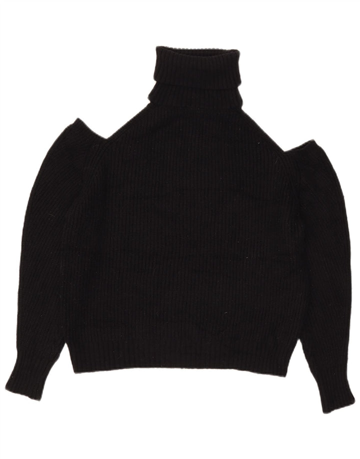 Женский джемпер с открытыми плечами Zara UK 14, средний черный