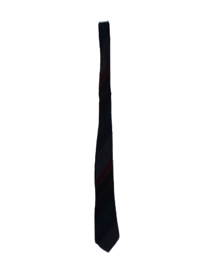 MISSONI Mens Tie One Size Navy Blue Striped Wool Vintage Missoni and Second-Hand Missoni from Messina Hembry 