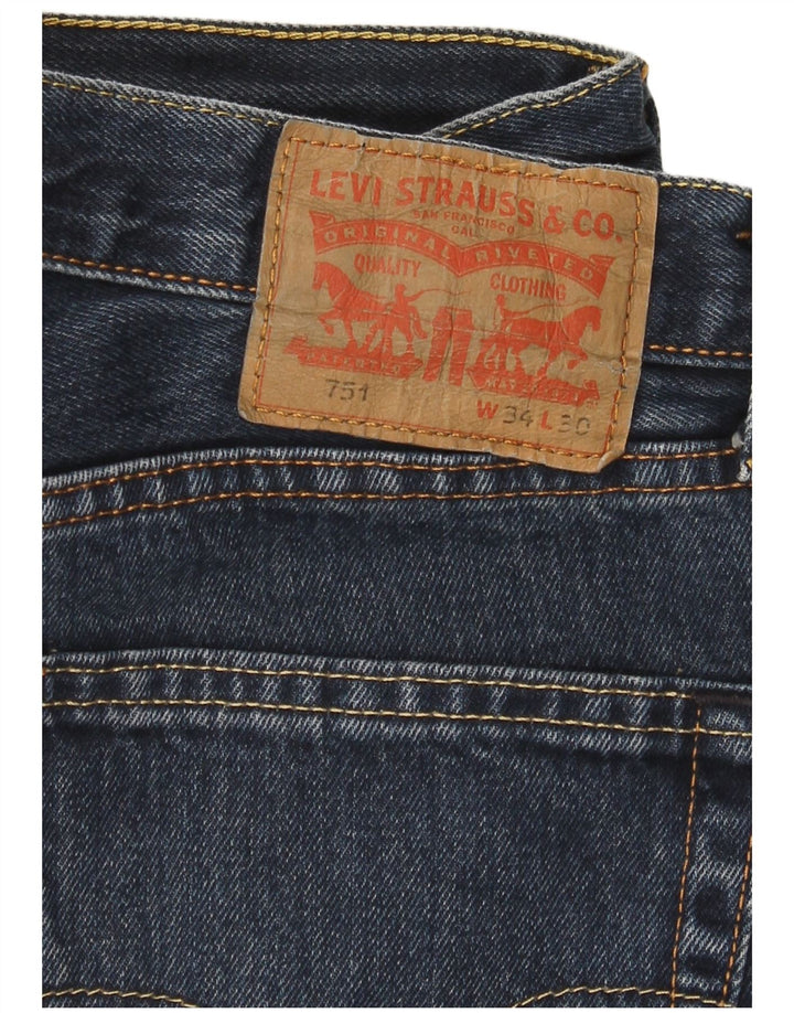 Мужские прямые джинсы Levi's 751 W34 L27 синие, хлопок