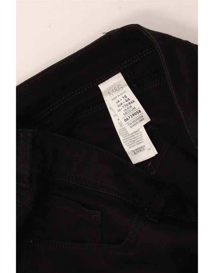 Женские джинсы Bootcut Marks & Spencer UK 16, большие W34 L26, черные, хлопковые