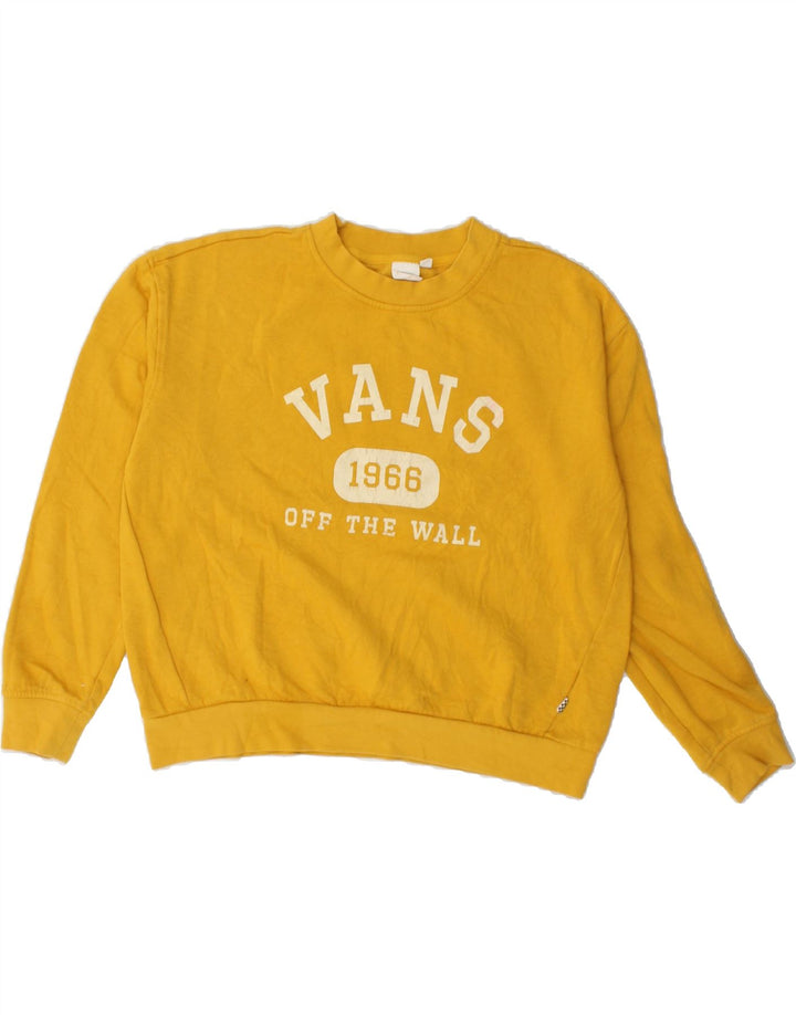 VANS Womens Oversized Graphic Sweatshirt Jumper UK 10 Small Yellow Cotton Vintage Vans and Second-Hand Vans from Messina Hembry 