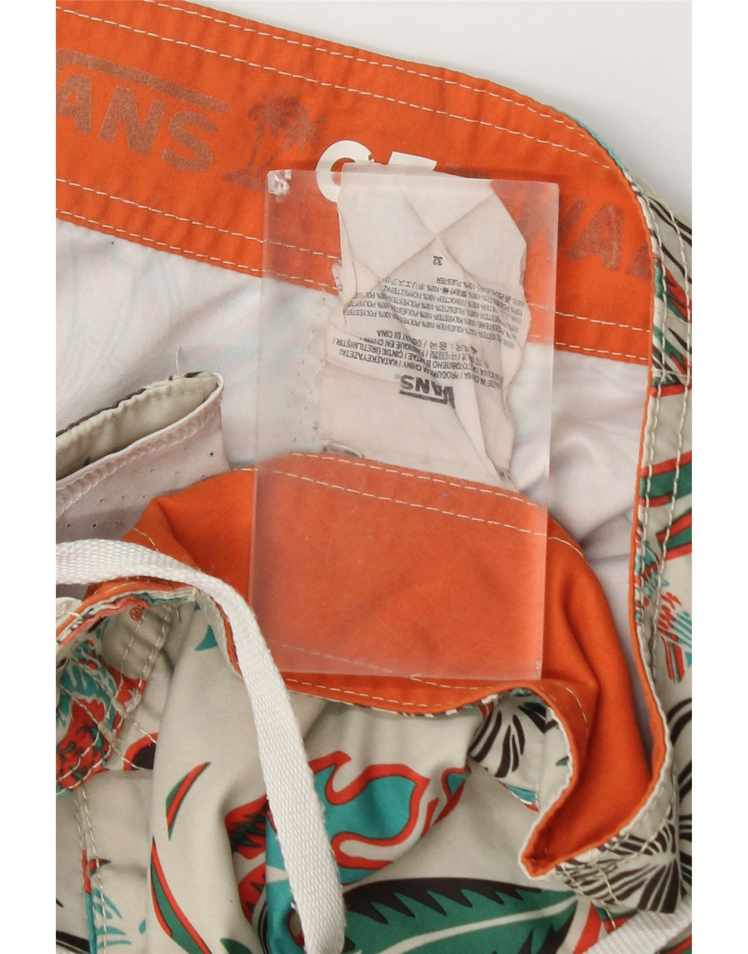 Мужские шорты для плавания Vans, полиэстер, белый цвет, средний размер