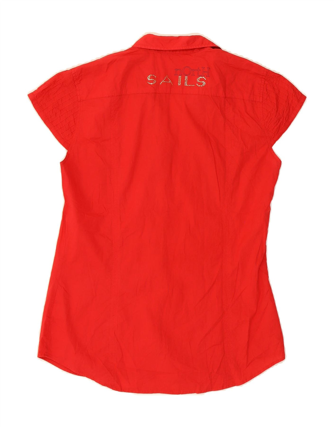 NORTH SAILS Womens Short Sleeve Shirt Blouse UK 14 Large Red Vintage North Sails and Second-Hand North Sails from Messina Hembry 