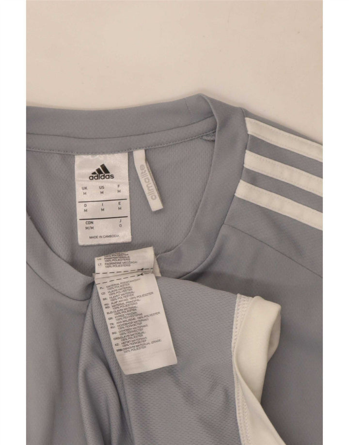 Adidas Мужская футболка Climalite Верх среднего серого цвета из полиэстера с цветными блоками