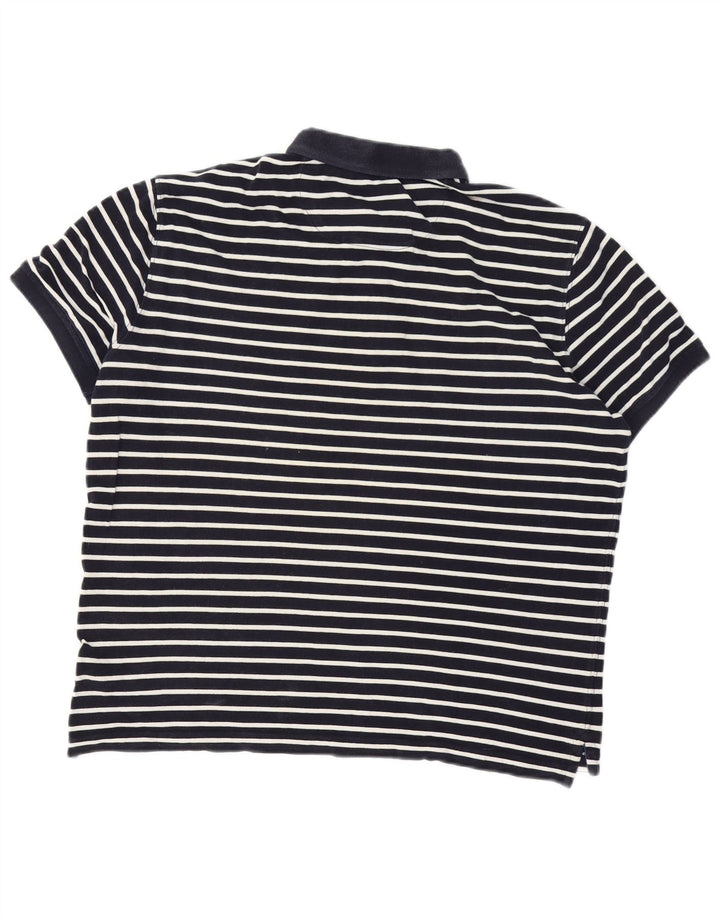 Мужская рубашка-поло Massimo Dutti, большая темно-синяя полоска