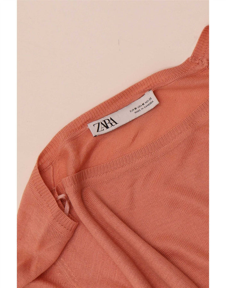 Женская блузка свободного кроя Zara UK 14, средний розовый