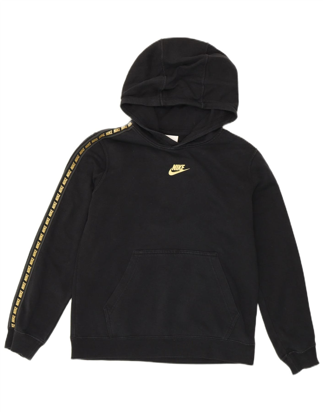 Спортивный костюм свободного покроя с графическим рисунком для девочек Nike, большой размер, черный хлопок, 12–13 лет