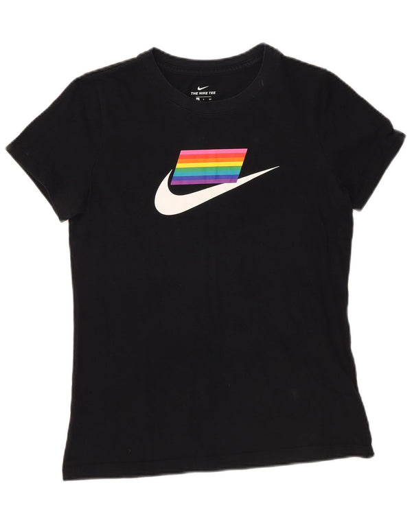 Женская футболка с графическим рисунком Nike Top UK 10, маленькая, черный хлопок