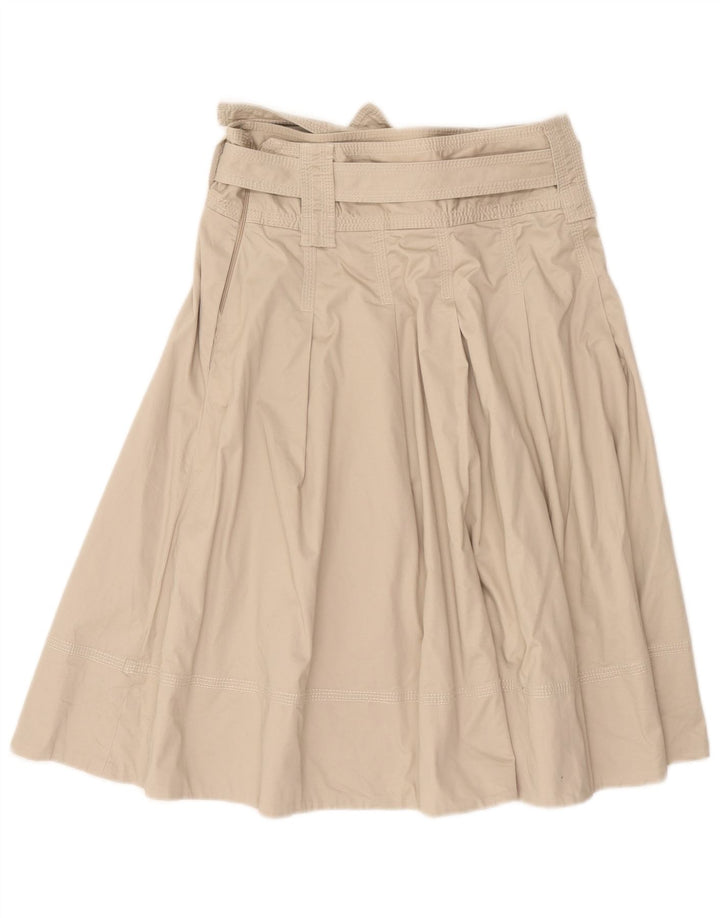 Женская плиссированная юбка-трапеция Zara Medium W28, бежевый хлопок