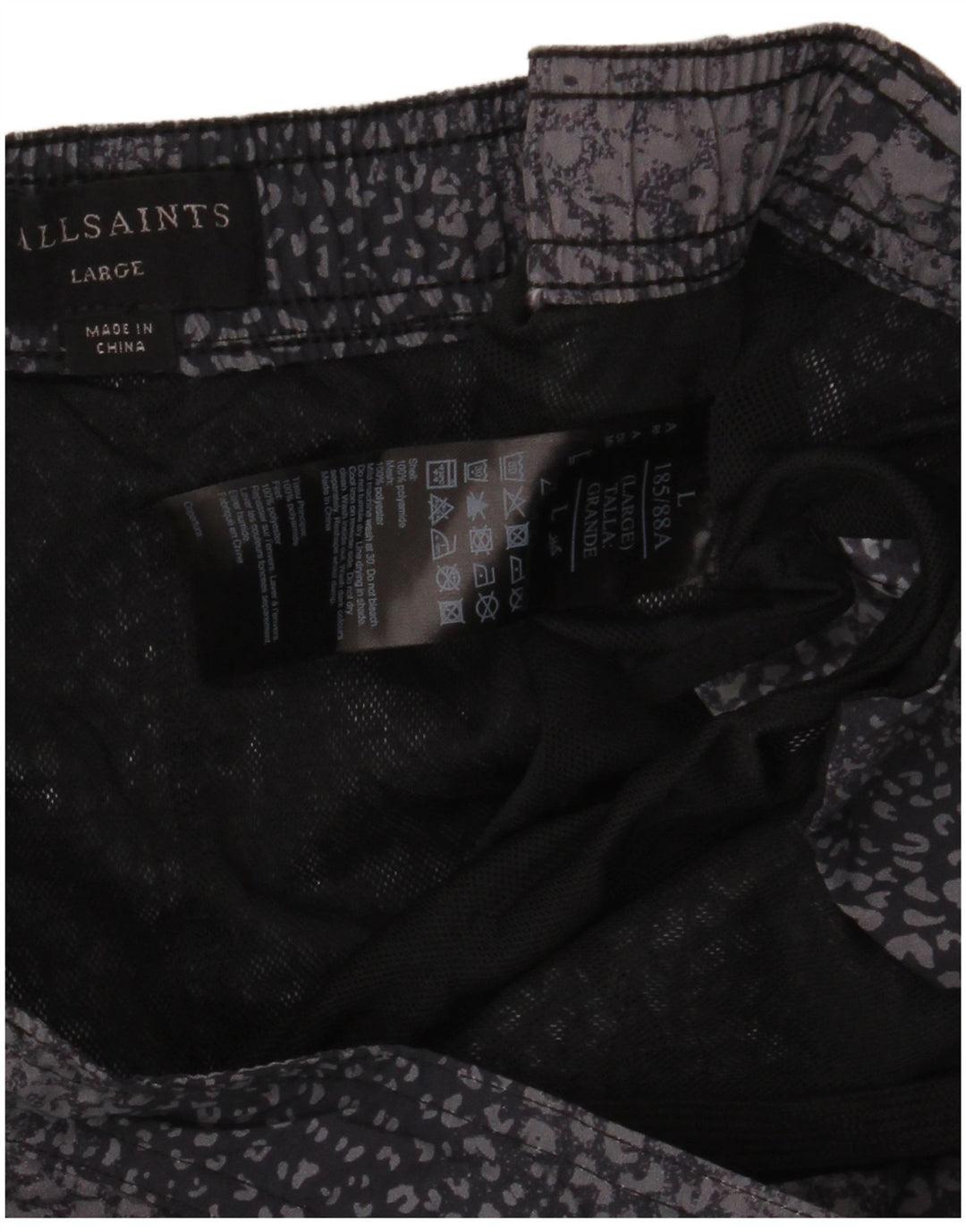 Мужские шорты для плавания All Saints, большие черные полиамидные шорты с животным принтом
