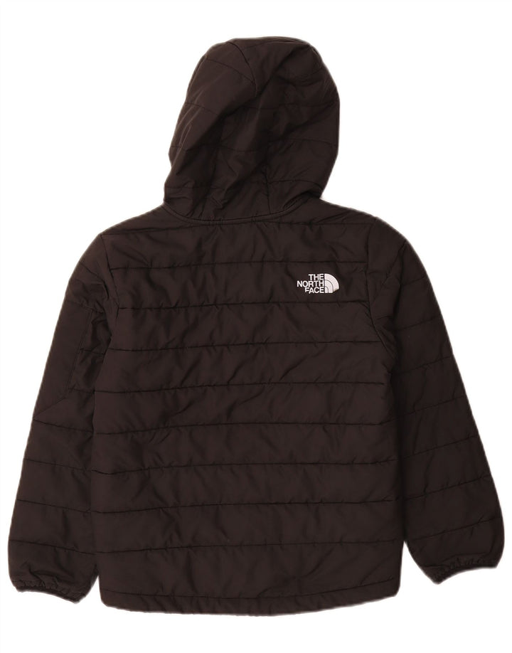 Стеганая куртка с капюшоном The North Face для мальчиков 9–10 лет, средний черный полиэстер