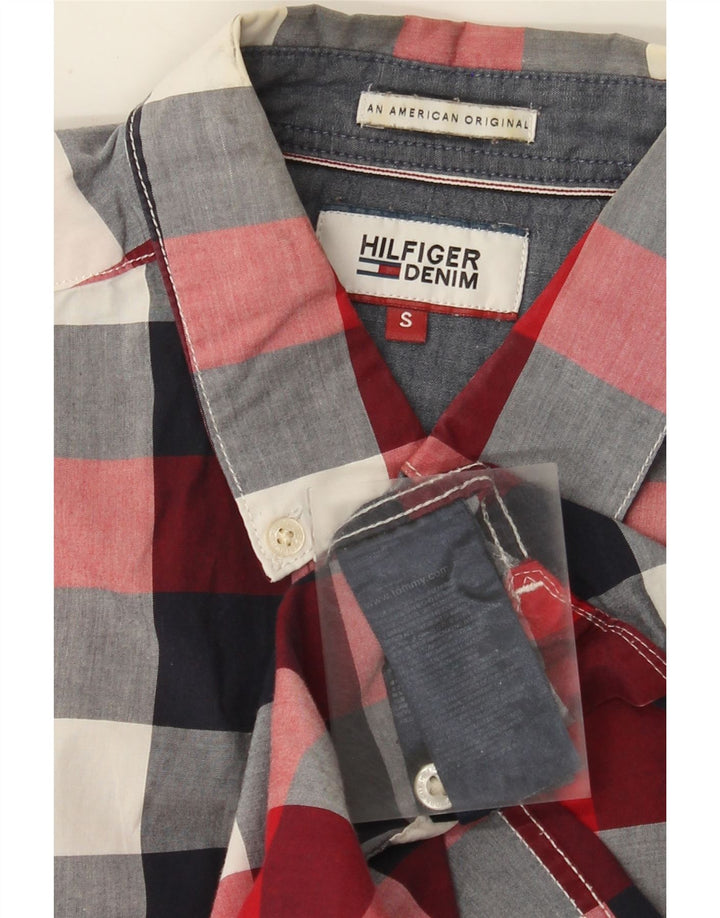 Мужская рубашка Tommy Hilfiger, маленькая разноцветная клетка, хлопок
