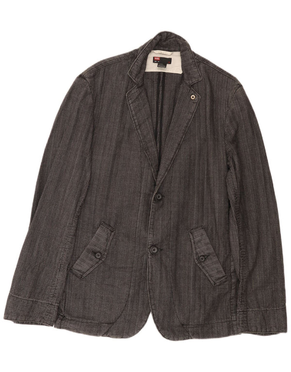 Мужской пиджак Diesel на 2 пуговицах UK 42 XL, хлопковый серый полосатый пиджак