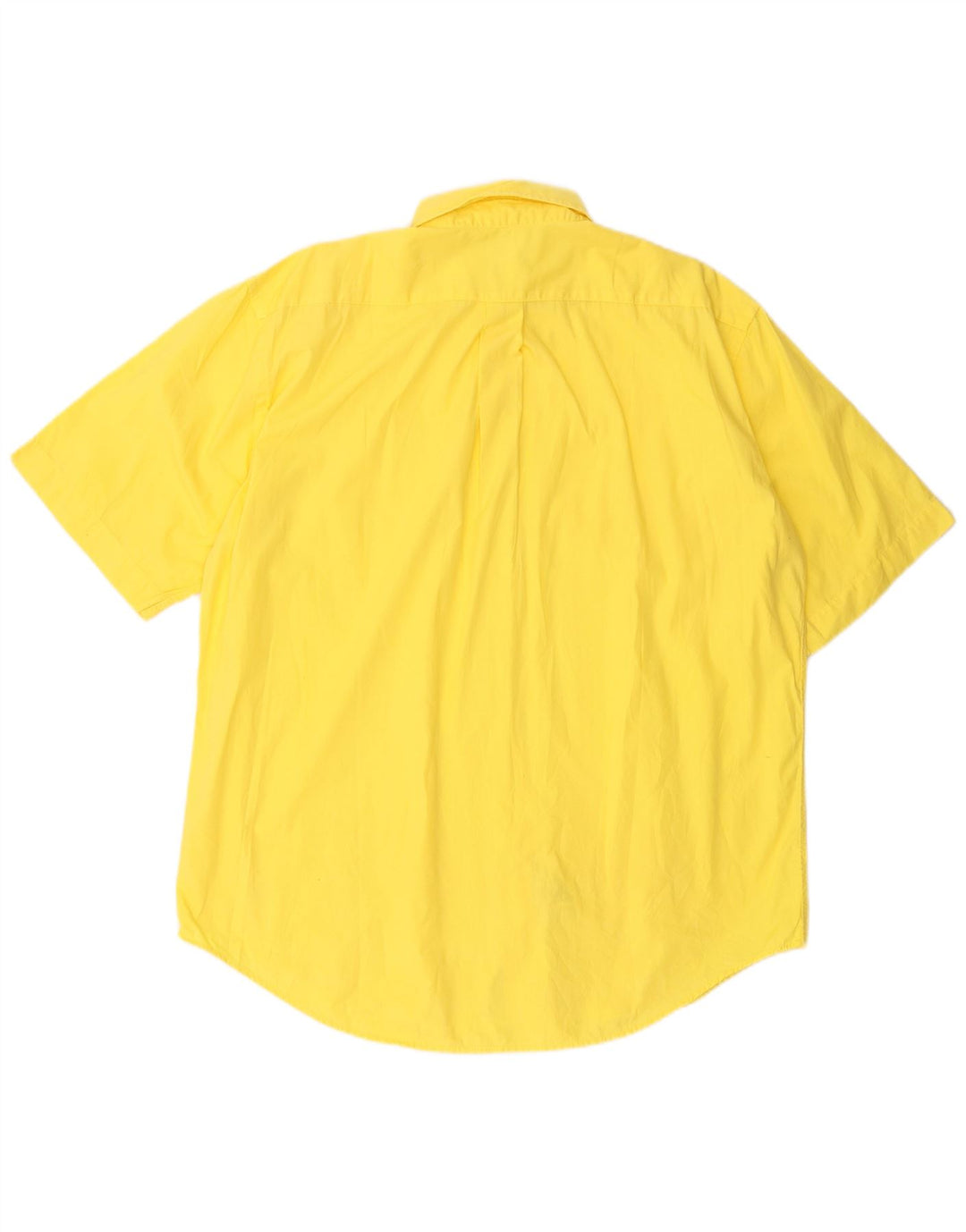 BENETTON Мужская рубашка с коротким рукавом XL, желтый хлопок