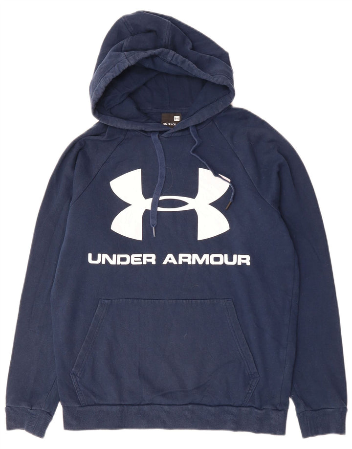 Мужской джемпер с капюшоном UNDER ARMOR, маленький, темно-синий, хлопок