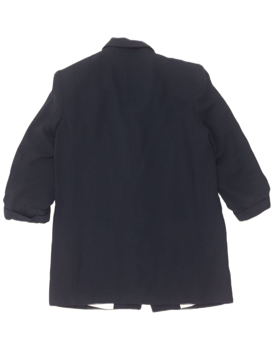 Женский пиджак с открытыми рукавами 3/4 Zara UK 14, средний темно-синий полиэстер