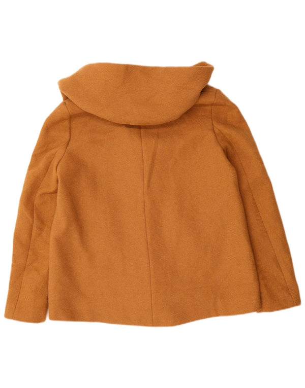Женский бомбер Zara UK 10, маленький коричневый полиэстер с капюшоном