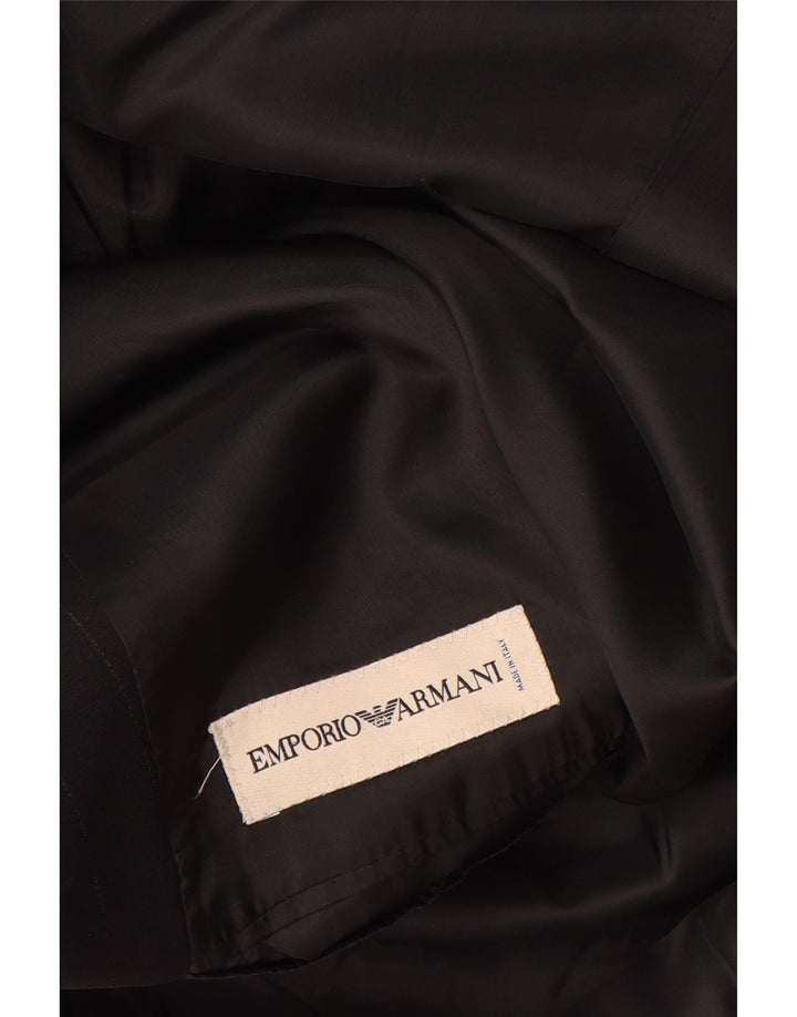 Мужской пиджак Emporio Armani на 3 пуговицах IT 48, средний черный в тонкую полоску