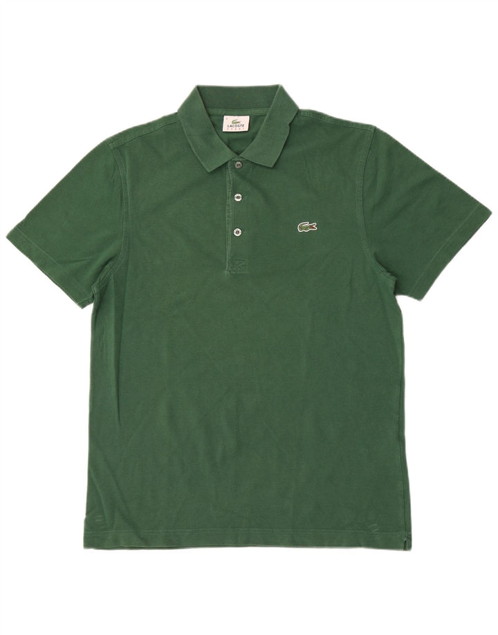 Мужская рубашка-поло Lacoste, размер 4, средний зеленый хлопок, хлопок