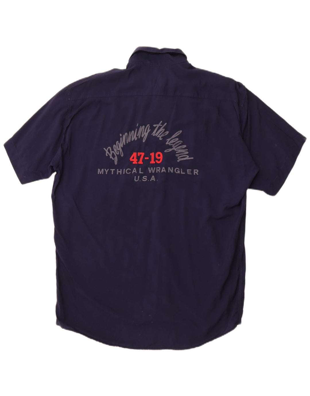 Мужская рубашка с коротким рукавом WRANGLER, темно-синяя, большая