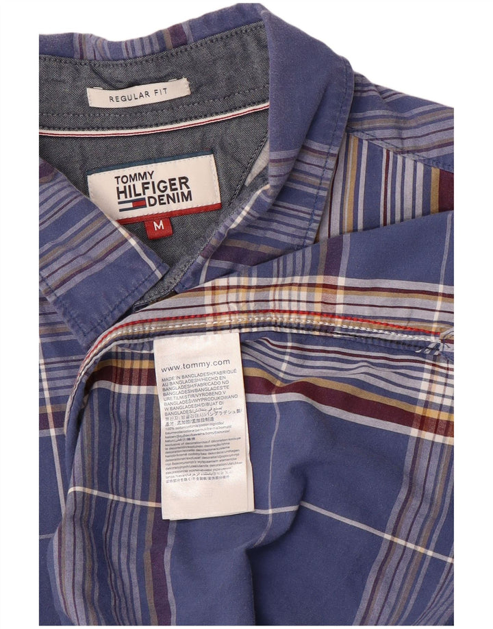 Мужская рубашка стандартного кроя Tommy Hilfiger, хлопковая синяя клетка среднего размера