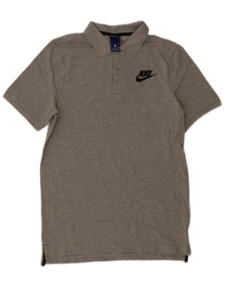 Мужская рубашка-поло Nike, маленькая серая, хлопковая в крапинку