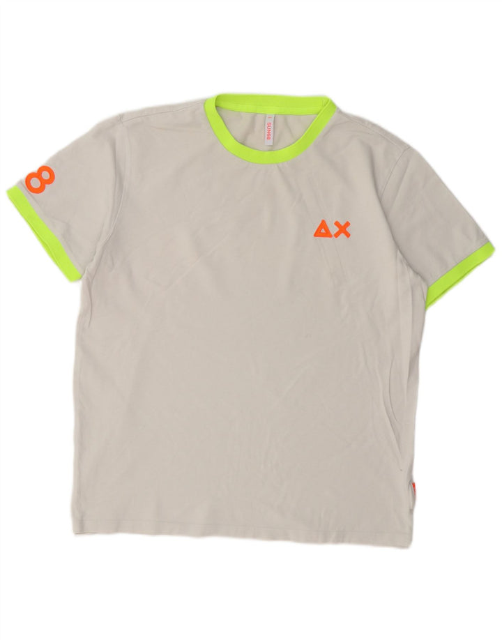 Sun68 Мужская футболка с рисунком, топ 2XL, серый хлопок