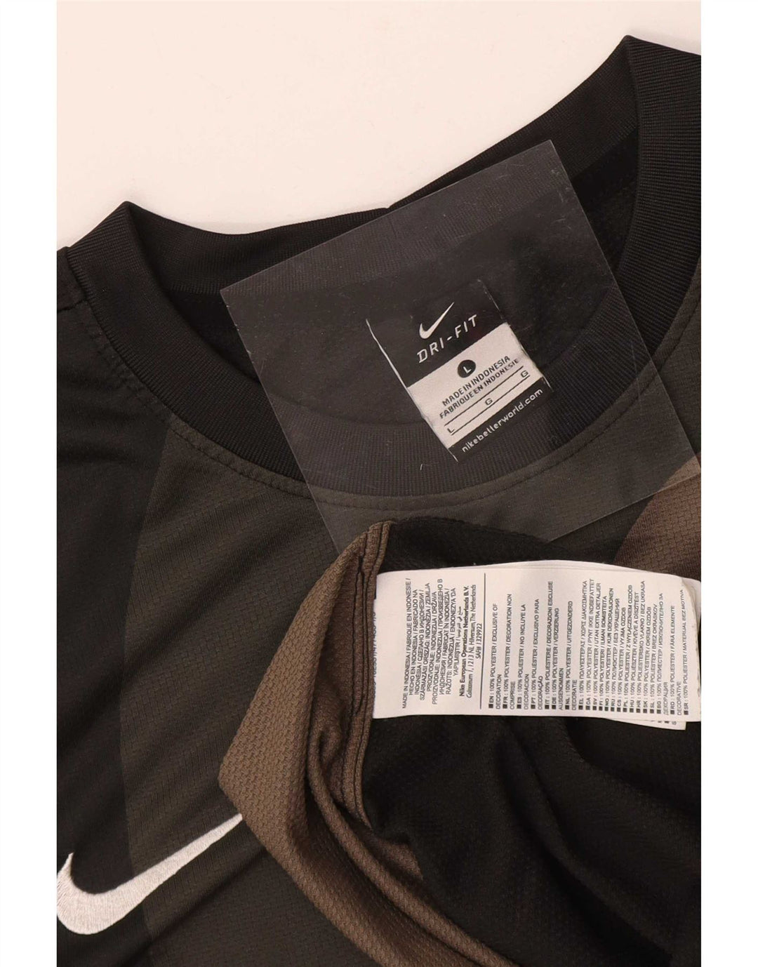 Мужской топ с графикой Nike Dri Fit с длинным рукавом, большой черный полиэстер