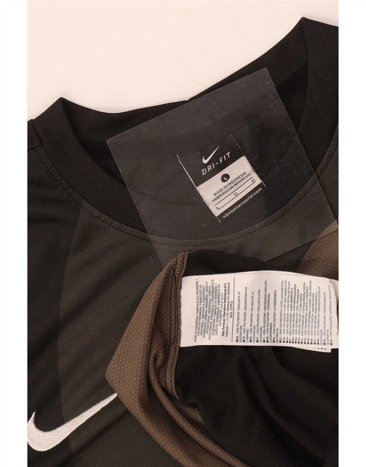 Мужской топ с графикой Nike Dri Fit с длинным рукавом, большой черный полиэстер