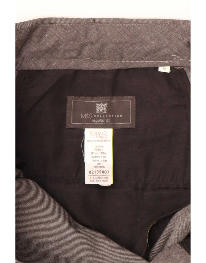 Мужские костюмные брюки Marks & Spencer W36 L31 серые из полиэстера