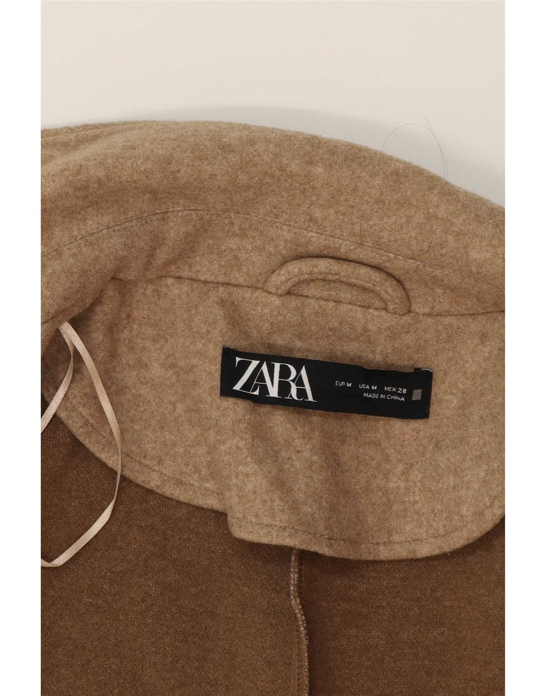 Женский двубортный жилет Zara UK 12, средний бежевый полиэстер