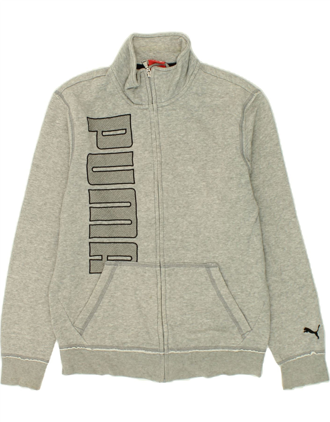 PUMA Mens Graphic Tracksuit Top Jacket Small Grey Cotton Vintage Puma and Second-Hand Puma from Messina Hembry 