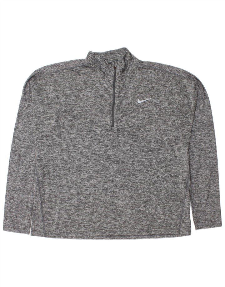 Мужской пуловер с воротником на молнии Nike, XL, серый полиэстер с крапинками