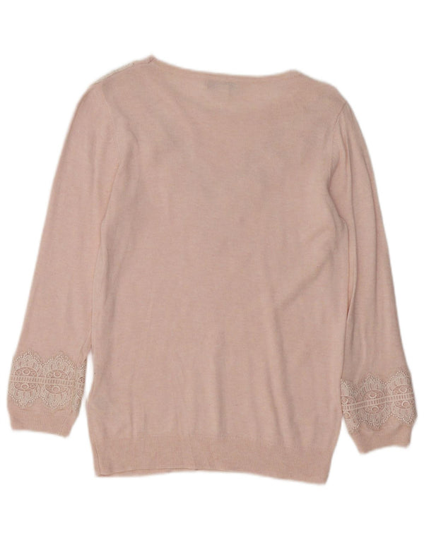 Женский свободный джемпер с вырезом «лодочка» MONSONON, Великобритания, 8, маленький розовый, с узором пейсли