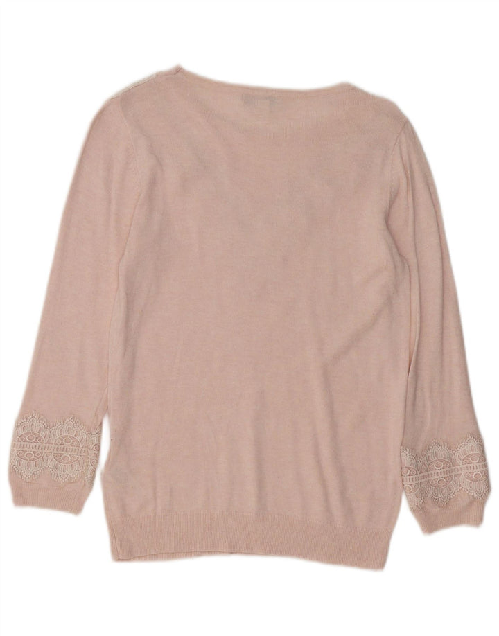 Женский свободный джемпер с вырезом «лодочка» MONSONON, Великобритания, 8, маленький розовый, с узором пейсли