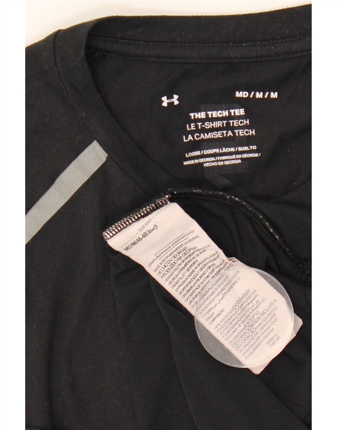 Мужская футболка с рисунком Under Armour, верх среднего размера, черный полиэстер