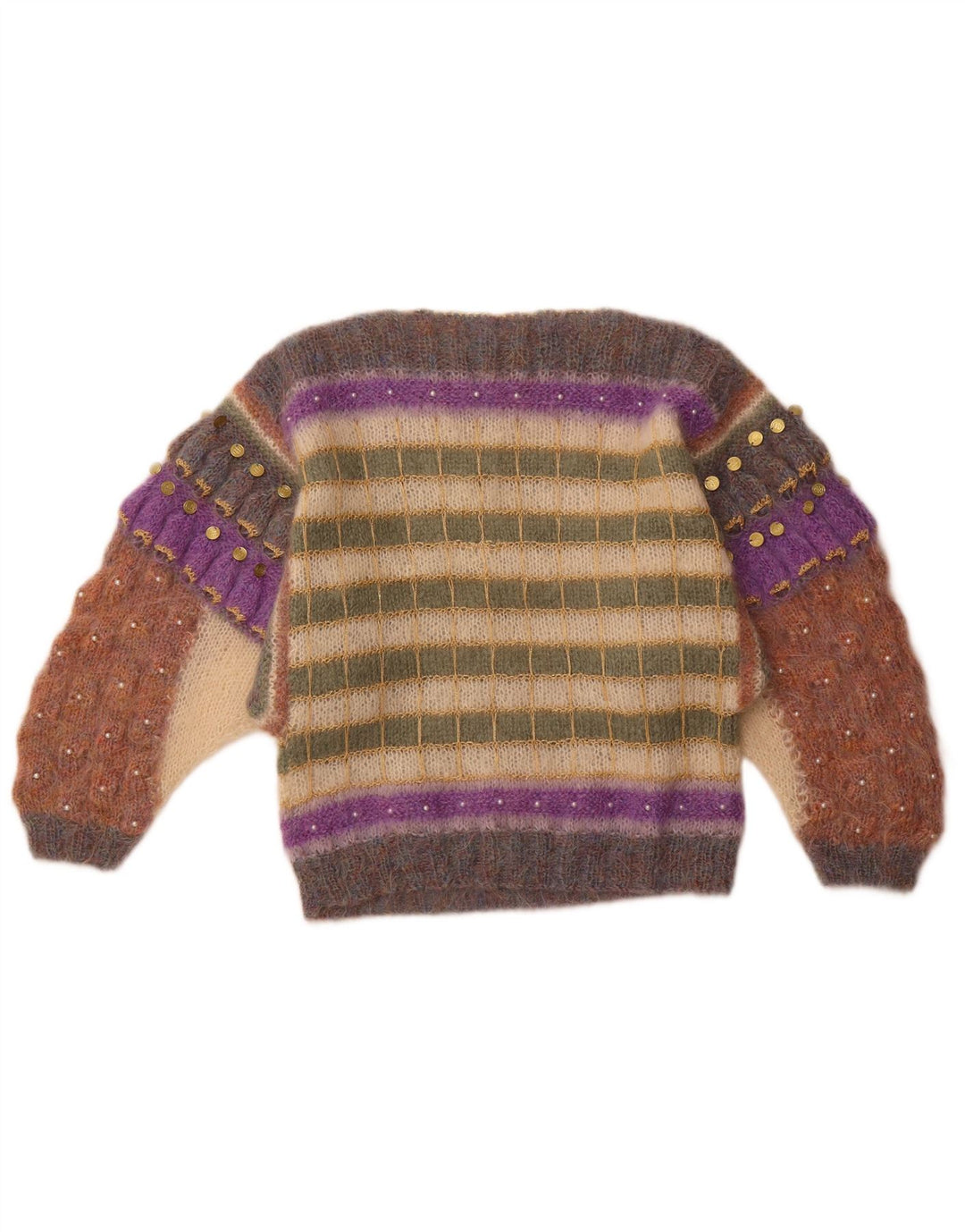 Женский джемпер с вырезом «лодочка» FIONA MACLEOD UK 14, средний разноцветный