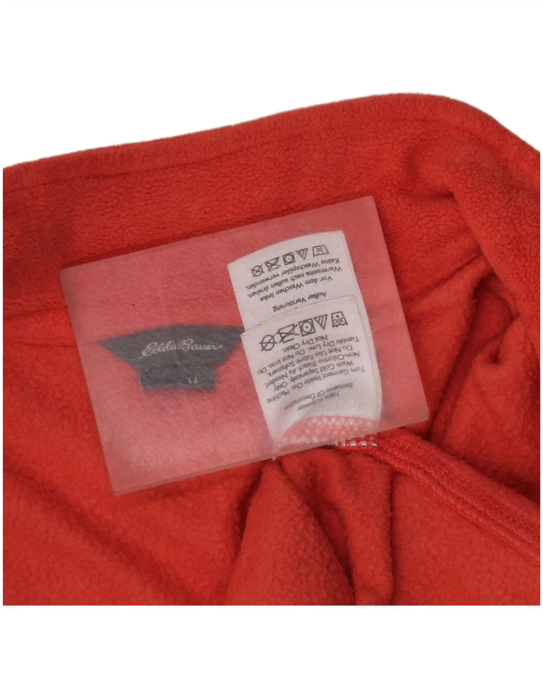 Женский флисовый джемпер EDDIE BAUER с воротником на молнии UK 12, средний оранжевый полиэстер