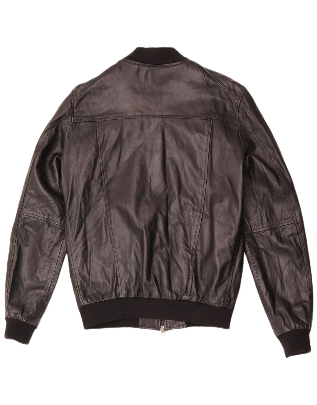 Винтажная мужская кожаная куртка-бомбер IT 48 Medium Black Leather