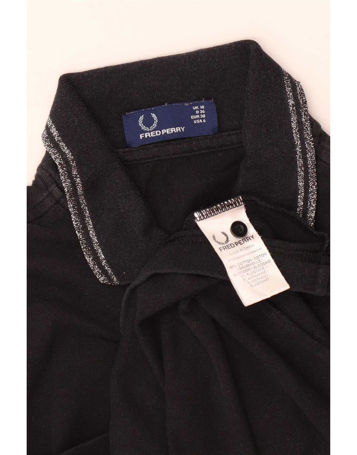 Женская рубашка-поло Fred Perry UK 10, маленькая, черный хлопок