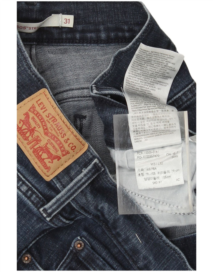 Женские прямые джинсы Levi's 505 W31 L32 Темно-синие, хлопок