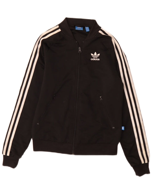 Женская спортивная куртка свободного покроя Adidas с графикой UK 6 XS, черная, спортивная