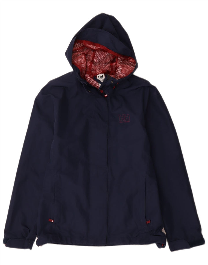 Женская дождевик с капюшоном Helly Hansen UK 14, средний темно-синий, полиэстер