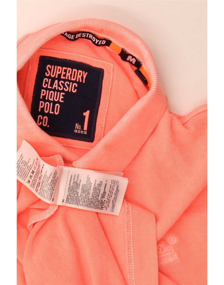Мужская рубашка-поло Superdry из хлопка среднего розового цвета