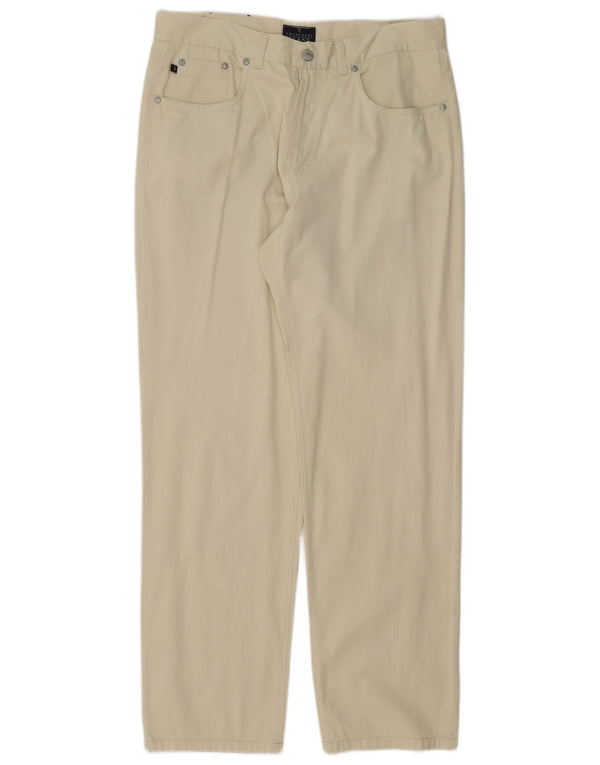 Trussardi Мужские прямые повседневные брюки IT 52 XL W36 L32 Off White Cotton