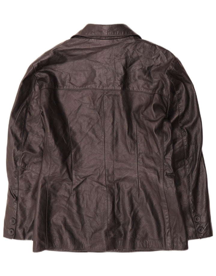 Винтажная женская кожаная куртка IT 48 XL Черная кожа