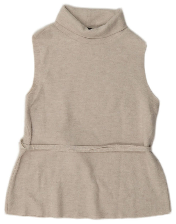 Женский жилет Zara UK 12, средний бежевый, полиэстер
