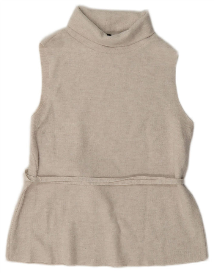 Женский жилет Zara UK 12, средний бежевый, полиэстер